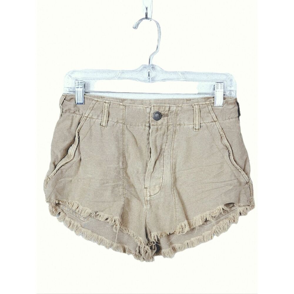 NWT Free People High-Rise Frayed Cutoff Shorts – Tan 4 Boho Festival
